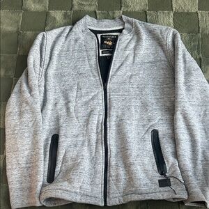 Quiksilver Men's Light Gray Zip-Up Sweater